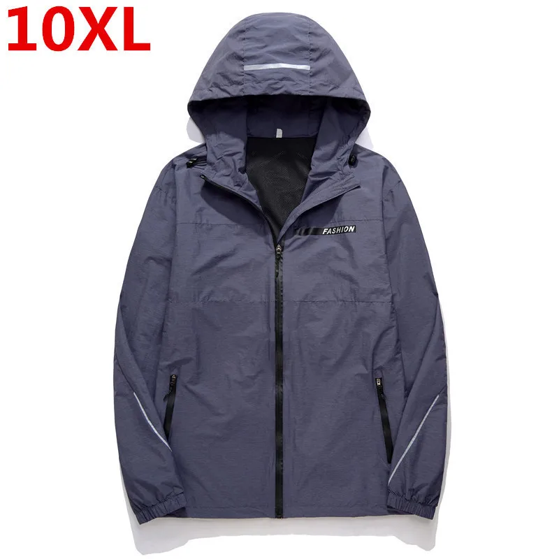10XL большого размера Новинка весны осенняя куртка-бомбер с капюшоном куртка