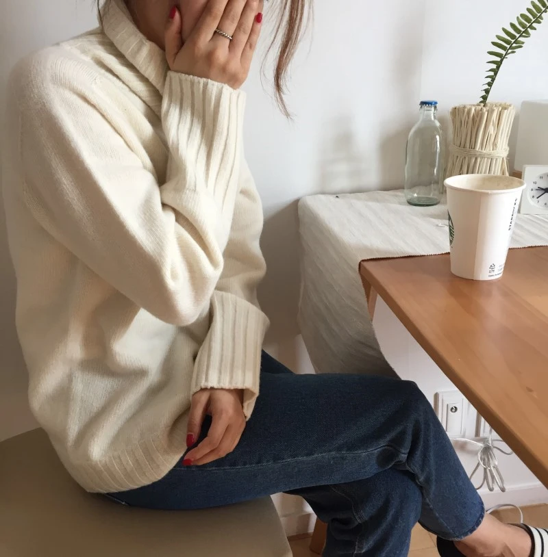 BGTEEVER Winter Turtleneck Long-sleeved Women Sweaters All-match Casual Warm Knitting Pullover Sweaters Female Knit Tops