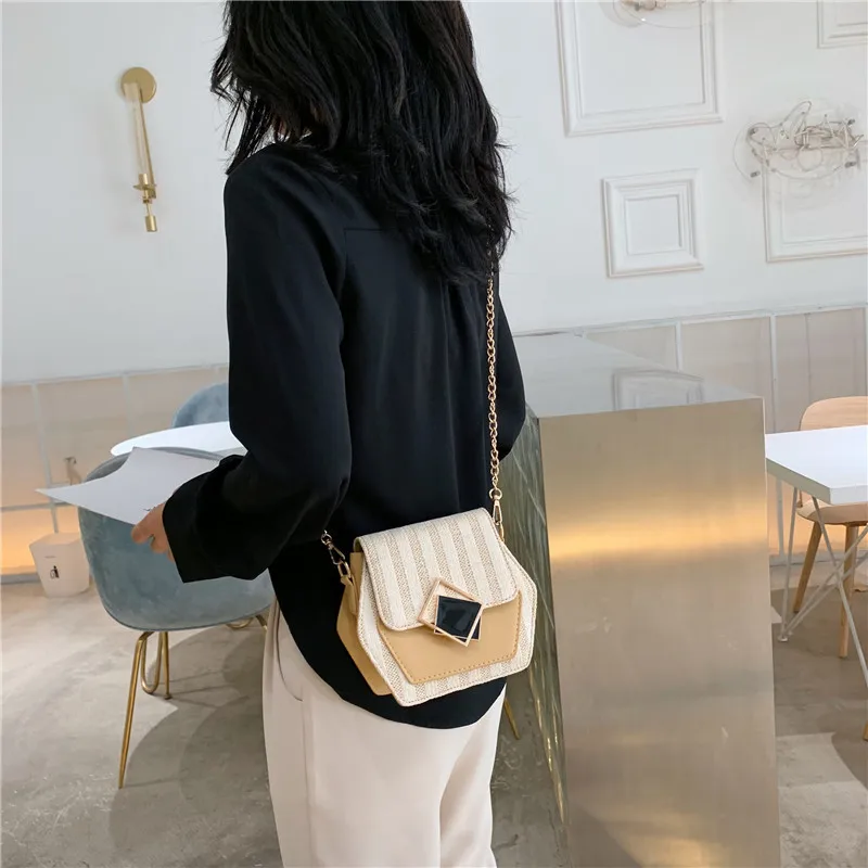 

Summer Small Bag WOMEN'S Bag New Style 2019 Fashion Hipster Shoulder Versatile INS Fashion Korean-style Shoulder Bag with Chain