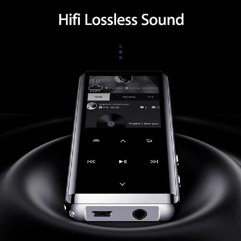 MeterMall MP3-плеер с Bluetooth динамиком сенсорный ключ Встроенный 8 Гб 16 Гб HiFi Металлический Мини Портативный Walkman с радио FM Запись