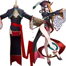 Fate Grand Order Косплей Shiyutendouji Косплей Костюм Kimino cheongsam платье для взрослых женщин девочек Хэллоуин костюм