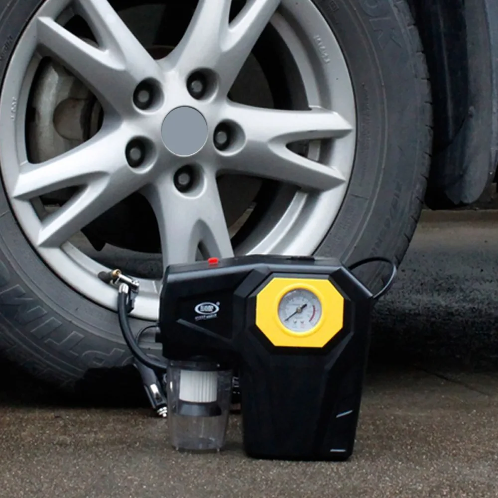 12V Портативный Колесо компрессора воздуха автомобиля 4-в-1 Электрический насос автомобиля вспомогательные инструменты шин автомобильный насос с инструмент для ремонта шин