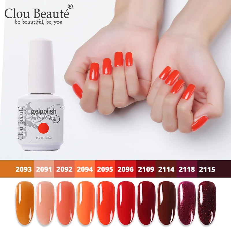 Набор гелевых лаков Clou Beaute, 10 шт., полуперманентный Гель-лак vernis, УФ и светодиодные гель-лаки, гибридный долговечный Гель-лак для ногтей, набор блестящих гелей - Цвет: 07