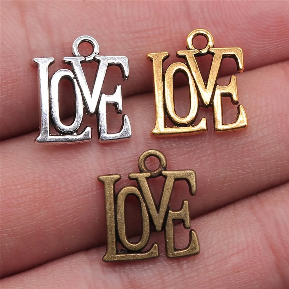 

12pcs/lot Jewelry Making DIY Handmade Craft Charms 15x13mm Love Pendant