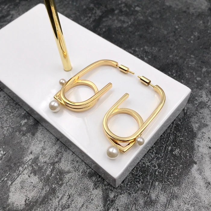 FFLACELL 2020 New Trendy Design Irregular Paper Distortion Curve Pearl Metal Drop Earrings for Women Girl Party Jewelry Gift|Drop Earrings| - AliExpress