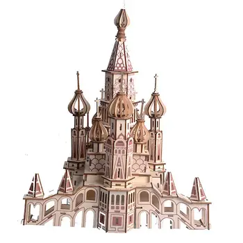 

3D Puzzle Toy Wooden 3D Saint Basils Cathedral Model Puzzles DIY Assemly Kit Education Early Learning Toy