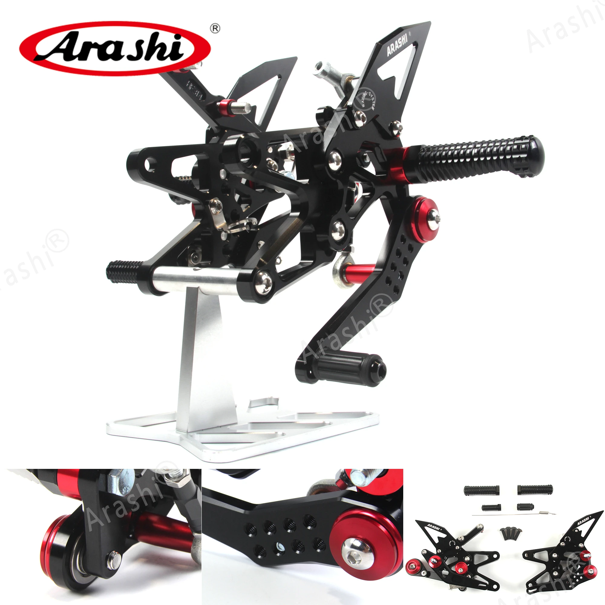 ARASHI CNC Регулируемые подножки для TRIUMPH DAYTONA 675 675R 2013- подножки Rider Rearset алюминий золото