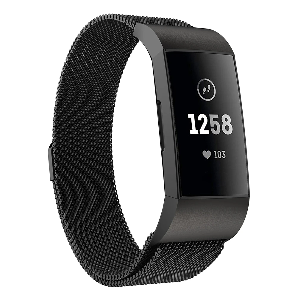 Сменный Браслет из металлического сплава с магнитной петлей для FitbitCharger 3 PUO88