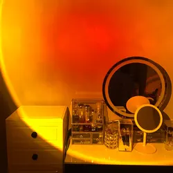 Projecteur de coucher de soleil arc en ciel à Led avec bouton USB, lumière d'ambiance, pour la maison, café, décoration murale de fond, lampe colorée, 2021 