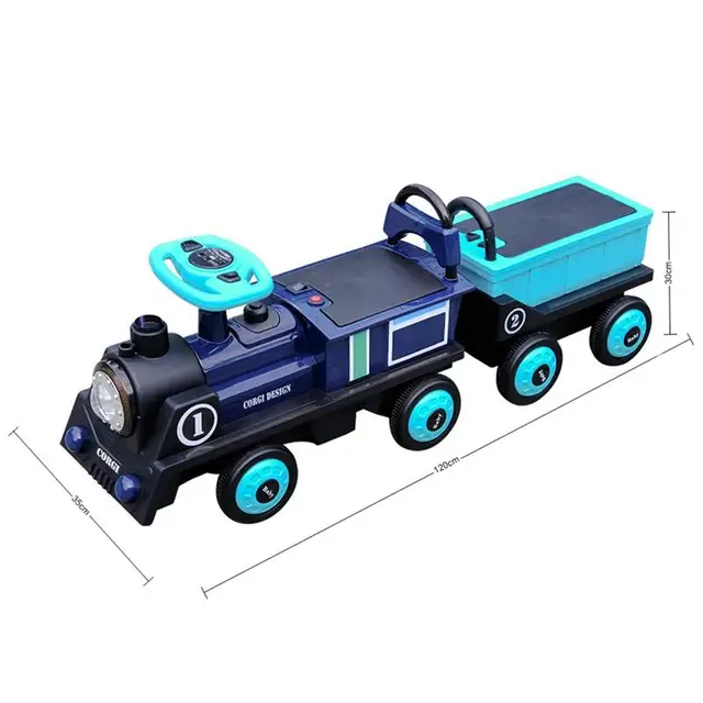 Kids Ride-On Toy Electric In Ride On Four-Wheeler Train Baby Toys Car Remote Control Car Dual Drive With Music For Children Ride 6