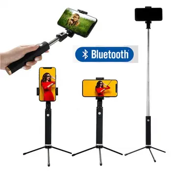 

K09 Bluetooth Selfie Stick Foldable with Rear View Mirror Universal Mobile Phone Expansion Link Suitable for Android Ios Phone