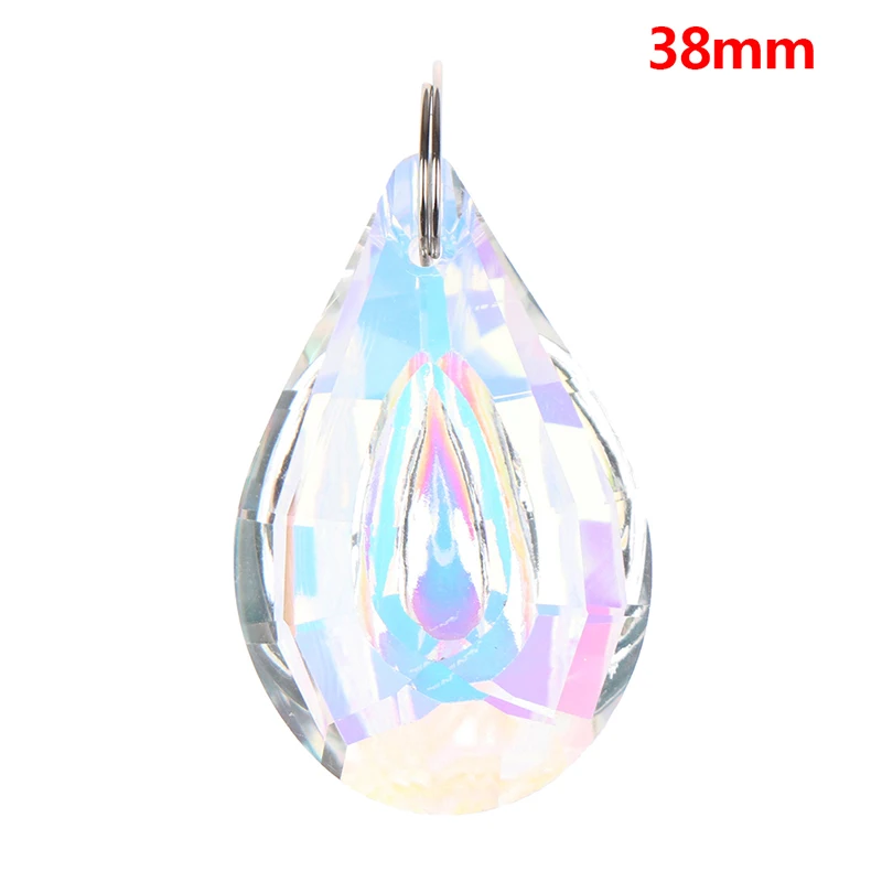 38/63/76mm Colorful Suncatcher Art Glass Drops Chandelier Pendant Light Lamp Part Hanging Prisms Crystal DIY Pendant Parts