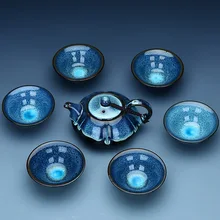 Фарфоровый керамический чайный набор Jingdezhen, 7 шт./компл., китайская чайная чашка, фарфоровые чайные чашки, 1 чайник + 6 чашек, хороший подарок Фарфоровый керамический чайный набор Jingdezhen, 7 шт./компл., китайская чайная чашка, фарфоровые чайные чашки, 1 чайник + 6 чашек, хороший подарок