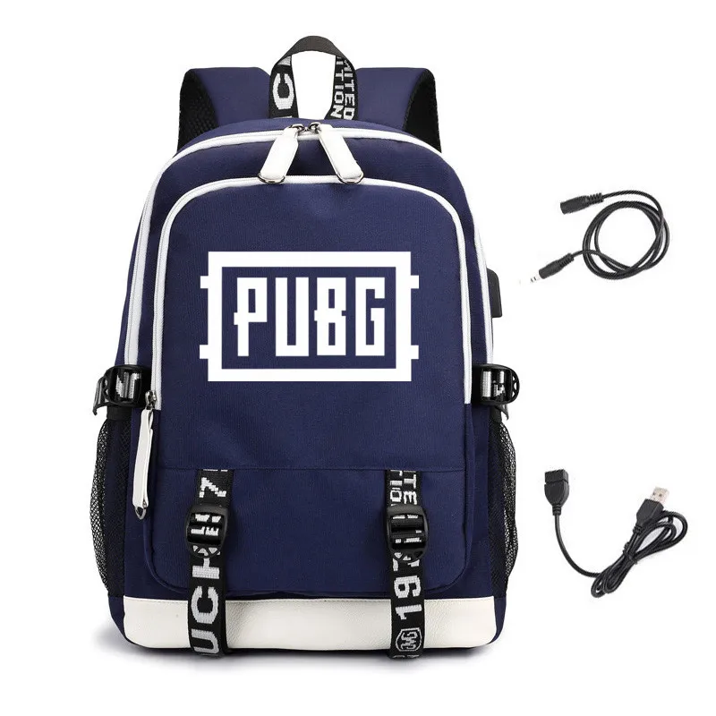 Playerunknown's Battlegrounds рюкзак мужской с принтом PUBG Студенческая Школьная Сумка Женский Повседневный дорожный рюкзак для ноутбука с зарядкой USB - Цвет: Blue 01