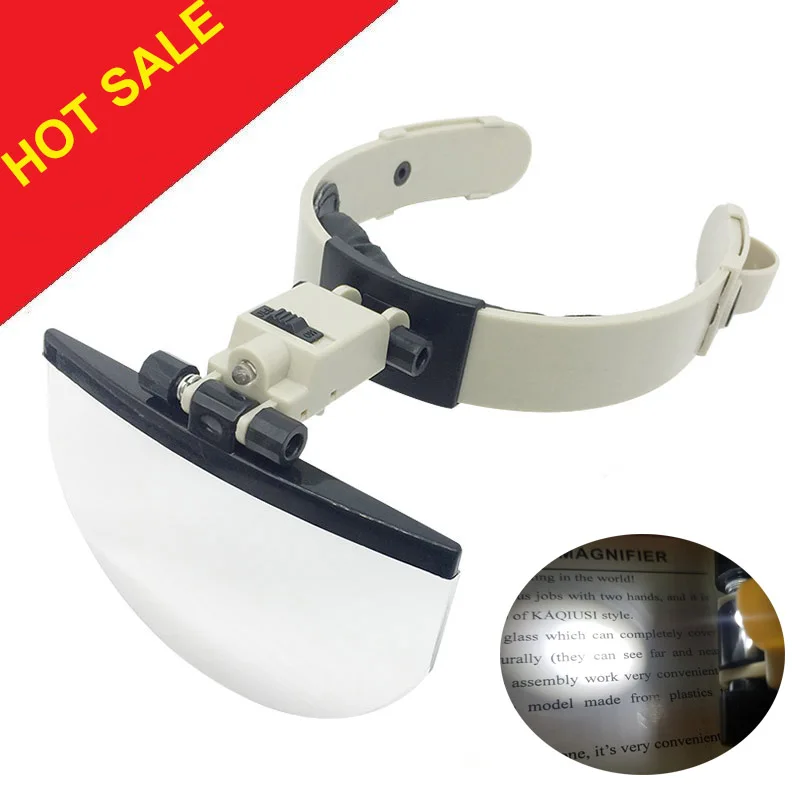 Achat Grand objectif tête portant loupe avec LED éclairé main libre loupe de lecture 2X 3.5X 4.5X 5.5X f timbre de Collection