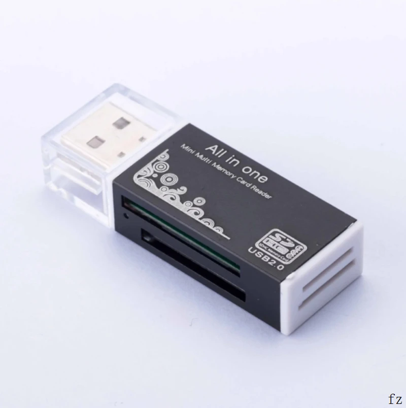 100 шт. устройство для чтения карт памяти адаптер Все в 1 USB 2,0 картридеры для Micro SD SDHC TF M2 MMC