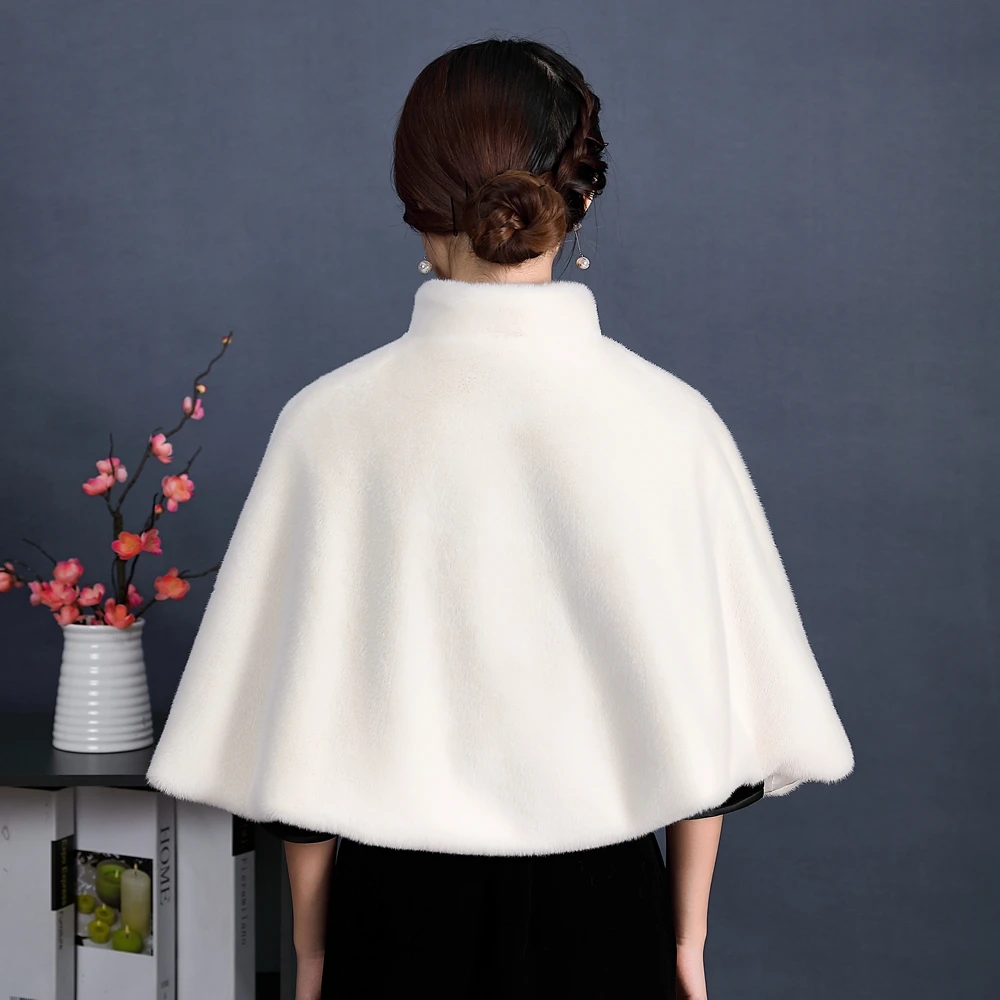 Faux Fur Party Wrap Winter Warm Bridal Bolero High Quality Wedding Coat High Neck Wedding Bridal Wrap Party Cape