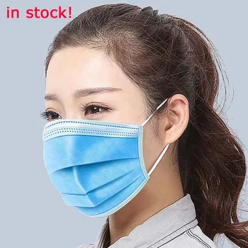 

50pcs Melt Blown Cloth Disposable Face Mask 3 Layer Anti-Dust Mouth Masks Adult Facial Protective Safety Masks Fast Shipping