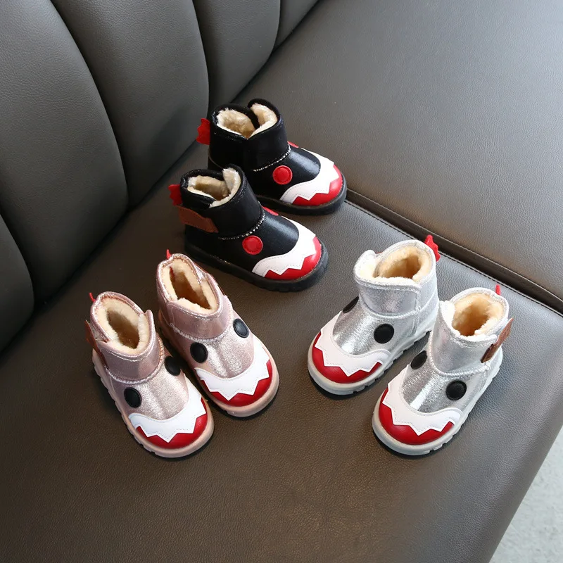 

New Autumn Winter Girls Boots Boys PU Ankle Boots Cartoon Warm Short Children's Boot Flat Kids Fashion Sneakers Size 21-30