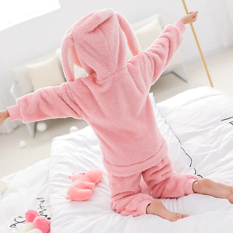 Плотная теплая детская пижама, пижамный комплект на зиму, рост 110-160 см, Детская Ночная одежда, 1157