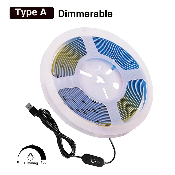 Striscia LED COB 5V Super Luminosa - 4m Bianco Freddo Per Interni - Foto 7