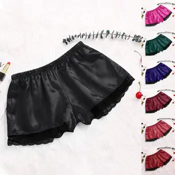 

Women Sleep Bottoms Sexy Pajama Pants New Style Women Lace Satin Pajama Shorts Elastic Waist Shorts Sleepwear N40