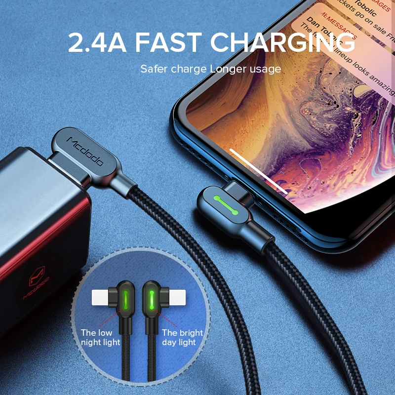 MCDODO 3 м 2.4A Быстрый USB кабель для iPhone 11 Pro XS MAX XR X 8 7 6s Plus 5 кабель для зарядки мобильного телефона кабель для передачи данных