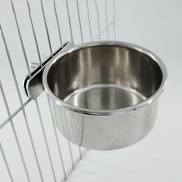 Pet Birds Anti-turnover Stainless Steel Hanging Cage Bowl