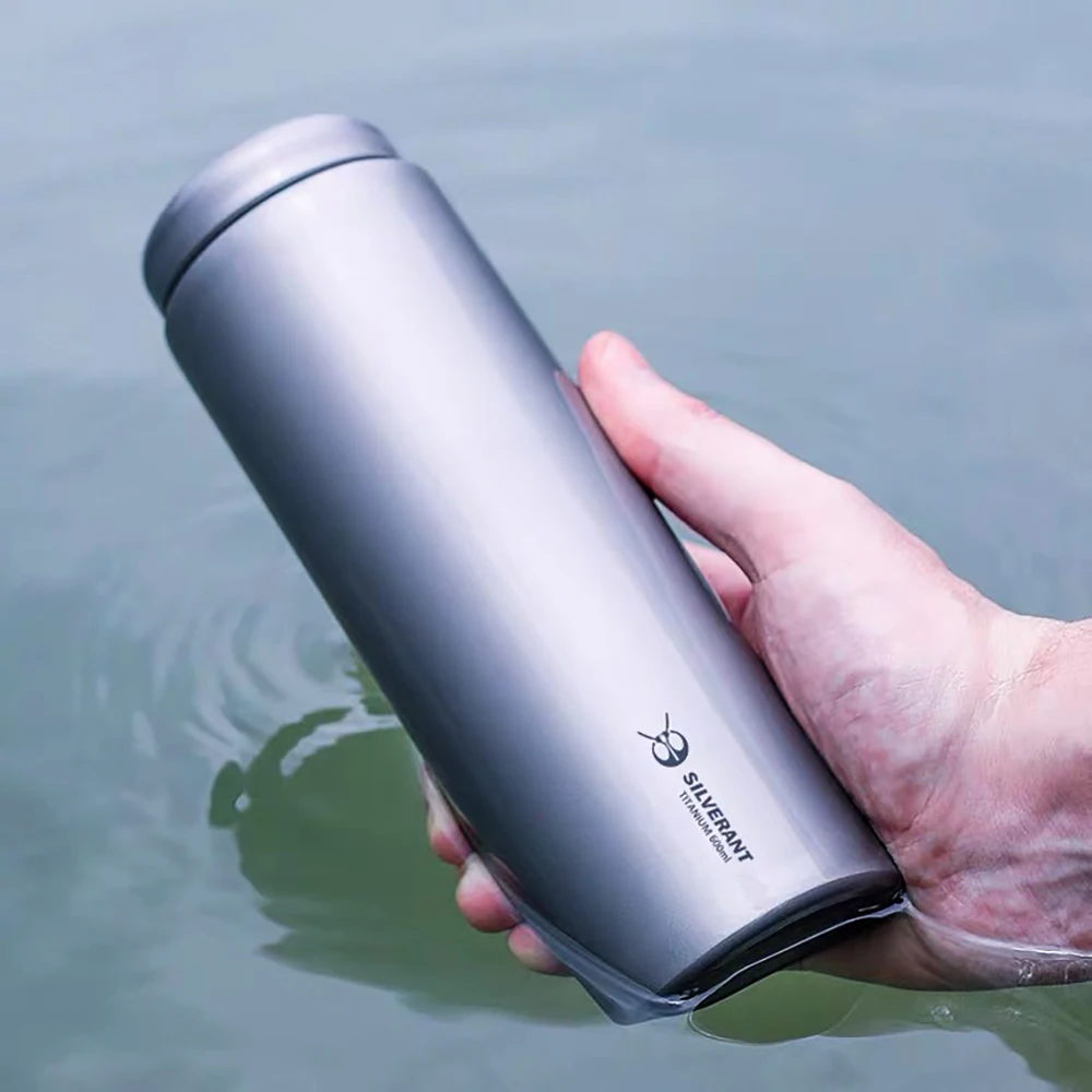 Portable Titanium Water Bottle Wide Mouth Leakproof Outdoor Camping Hiking Cycling Tea Coffee Cup Kettle Drinkware 400ml 600ml