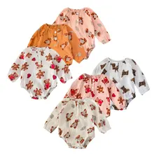 Body à manches longues pour bébé fille et garçon, combinaisons ours, nouvelle collection automne