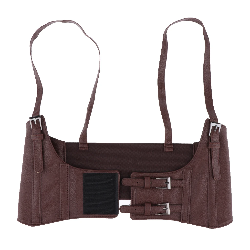Fashion women night clue costume pu Leather punk Sexy Underbust Waist Belt Corset Brown bra