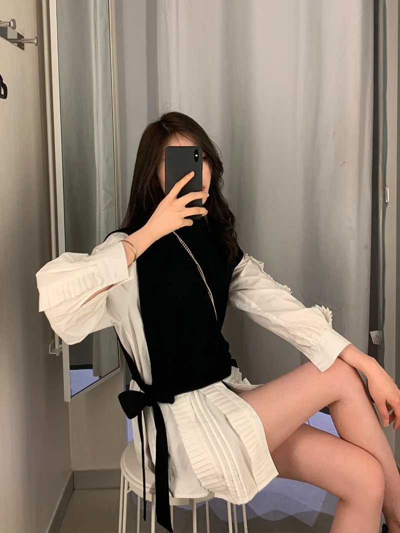XITAO Chain Hooded Collar Sweatshirt Women Winter