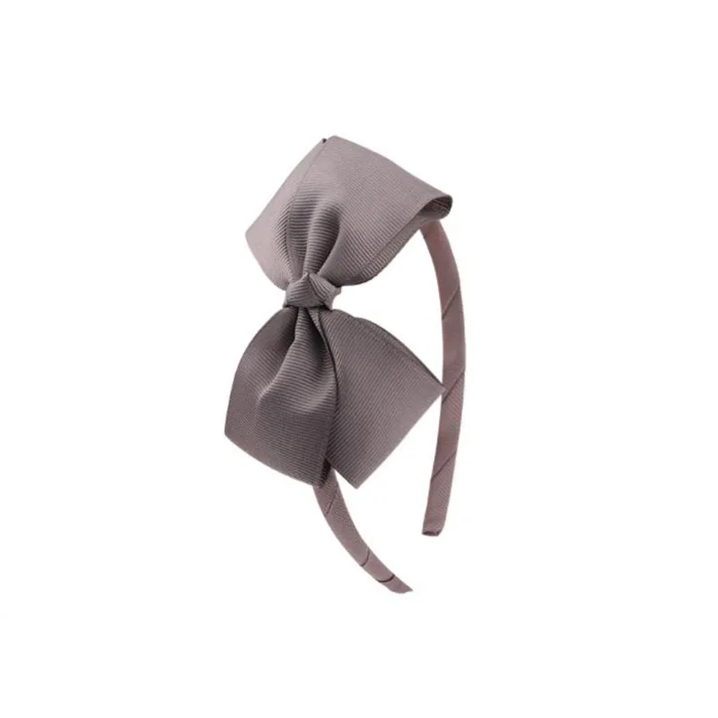 Gray headband Meimile ленты волос лук оголовье grosgrain бантики, аксессуары для волос ленты волосы группы детей подарки на день рождения - Цвет: Gray headband