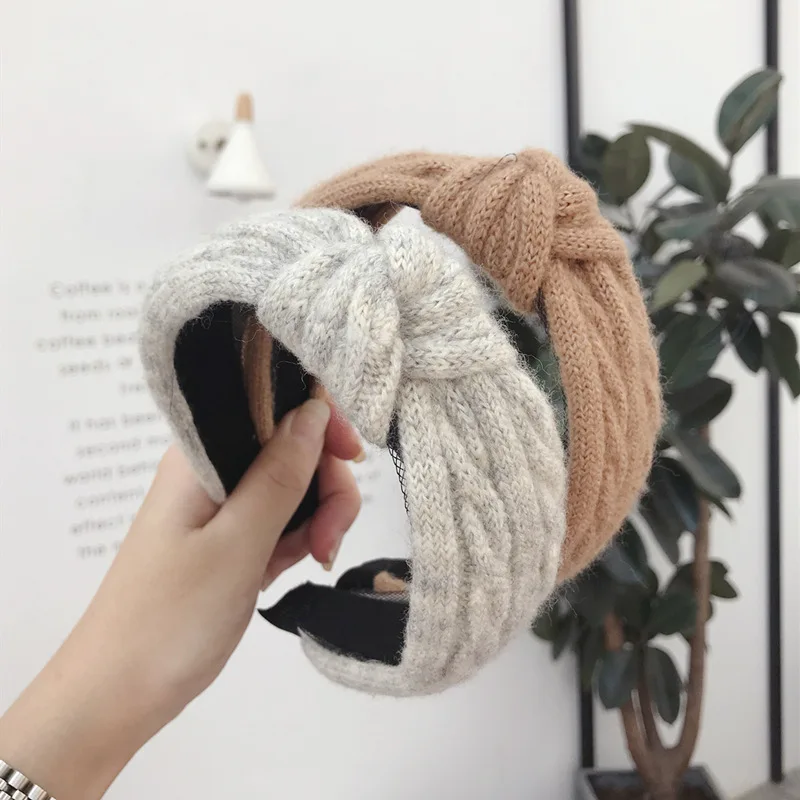 

Winter New Korea Boutique Hairband Wool Knitting Headband Women Lady Girls Hair Head Hoop Bands Accessories Hairbands Headdress