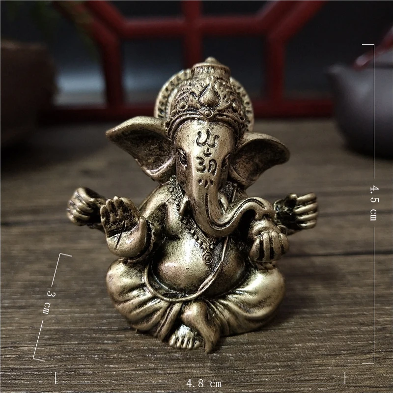 Gold Ganesha Elephant God Statue - Elegant Home and Garden Decor Piece