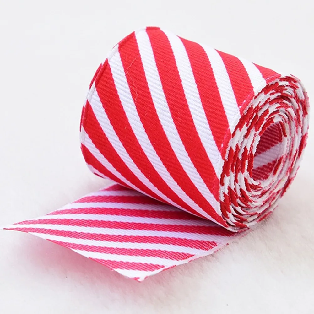 High Quality Stripe Christmas Decoration Ribbons Black Red White Striped Printed Grosgrain Ribbon Duble Face