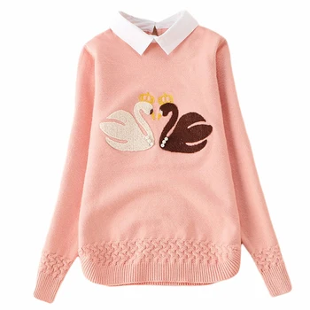 

cartoon knitted sweater cardigan for girls autumn winter winter kids pullover casual clothing children sweater 10 years 12 14