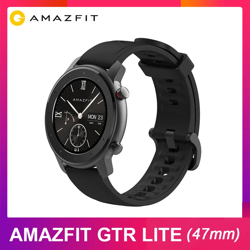Amazfit GTR Lite Смарт часы мужские 47 мм умные 5ATM водонепроницаемые 1 39 ''AMOLED экран 24