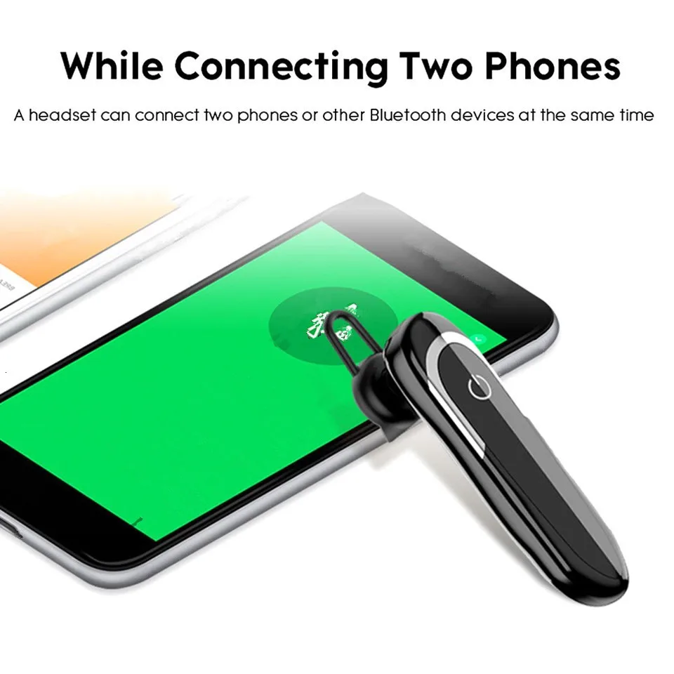 Новинка, оригинальная Bluetooth гарнитура, гарнитура с микрофоном, высокое качество, беспроводные наушники, Hands free, автомобильный наушник, черный