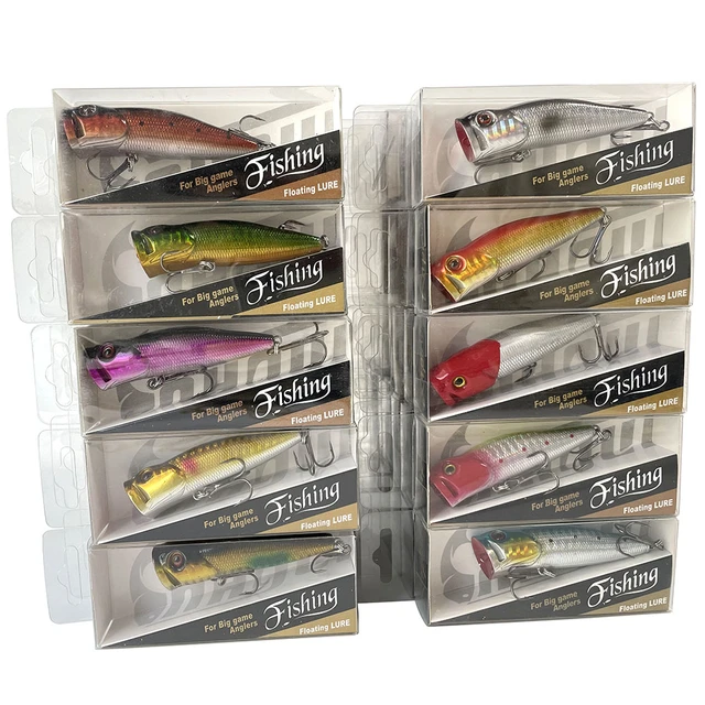 Wholesale Lots of 60pcs 8g 7cm Floating Minnow Popper Bait Hard Fishing  Lures w/ PVC Box