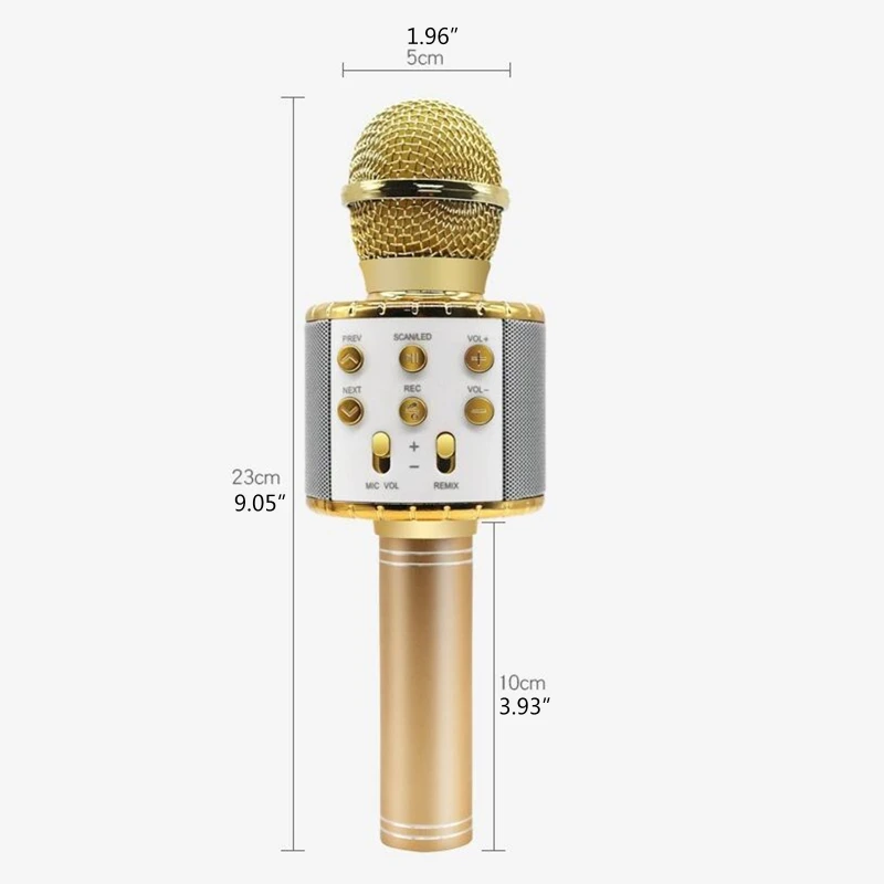 

Karaoke Microphone for Kids Adults, Wireless 4 in 1 Handheld Microphone 203A