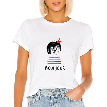 

Funny Paris Girl Tee shirt Harajuku Graphic vestidos Tshirt Beautiful Spring Summer T shirt Women Fashion Streetwear T-shirts