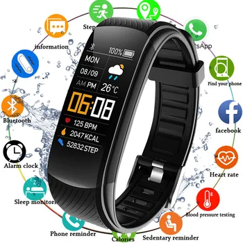 

2020 Smart Watch Men Women Sport Smartwatch Blood Pressure Heart Rate Monitor Electronic Fitness Tracker Watch Ip67 Waterproof