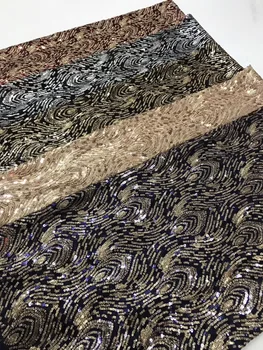 

2018 Latest Net Lace Sequins Fabric For Wedding Sewing Accessories High Quality African French Lace Fabric J17713