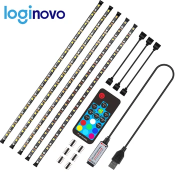 

USB LED Strip 5050 RGB Flexible LED Light DC5V RGB + White Color Changeable Desk Decor Screen TV Background Lighting
