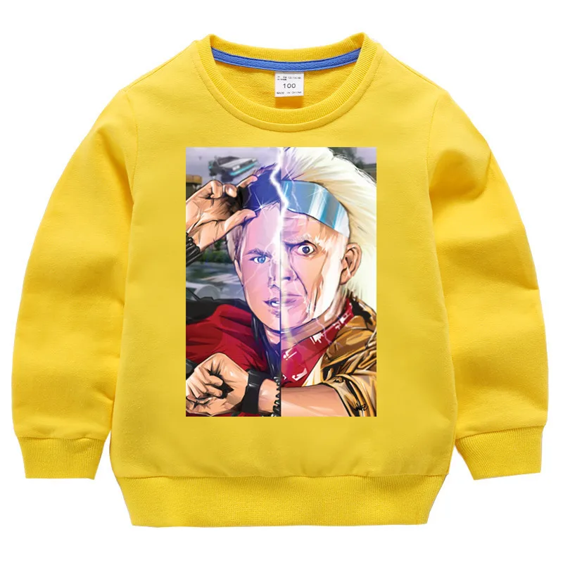 T51-yellow Детская Back to The Future принт хлопок девочки; дети хлопковые пуловеры, топы для маленьких мальчиков осенняя одежда свитера для детей, которые начинают ходить - Цвет: T51-yellow