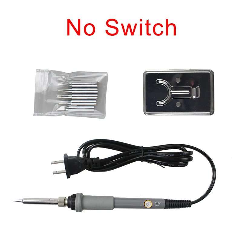 US PLUG NO SWITCH Паяльник светодиодный с регулируемой температурой Электрический внутренний нагрев паяльная станция ЕС вилка США вилка - Цвет: US PLUG NO SWITCH