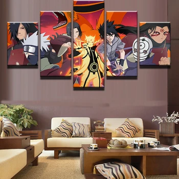 

Home Decor 5 Piece Japan Anime Naruto Picture Wall Art Living Decor Modern Poster And Print Canvas Painting Wall Decor Framework