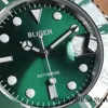 BLIGER-Reloj de lujo verde para hombre, 316L pulsera de acero, 24 joyas, NH35, MIYOTA 8215, correa de zafiro cepillado, tornillo con cristal, corona ► Foto 2/6