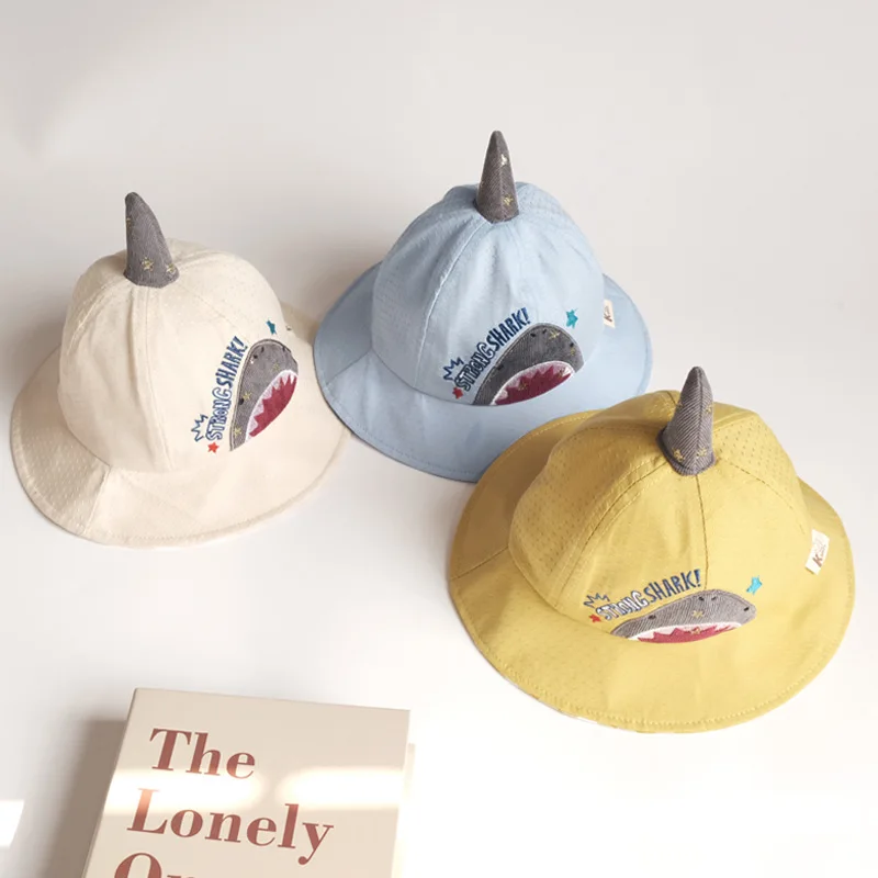 New Shark Baby Boy Hat Cotton Spring Summer Baby Cap for Girls Bucket Hats Kids Accessories Toddler Hat